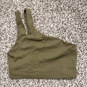Olive Green Asymmetrical Women's Top